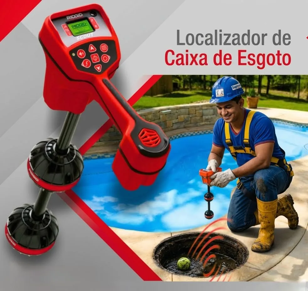 Localizador eletrônico de caixa de esgoto usado pela Suprema Desentupidora em Porto Alegre em Canoas, Porto Alegre